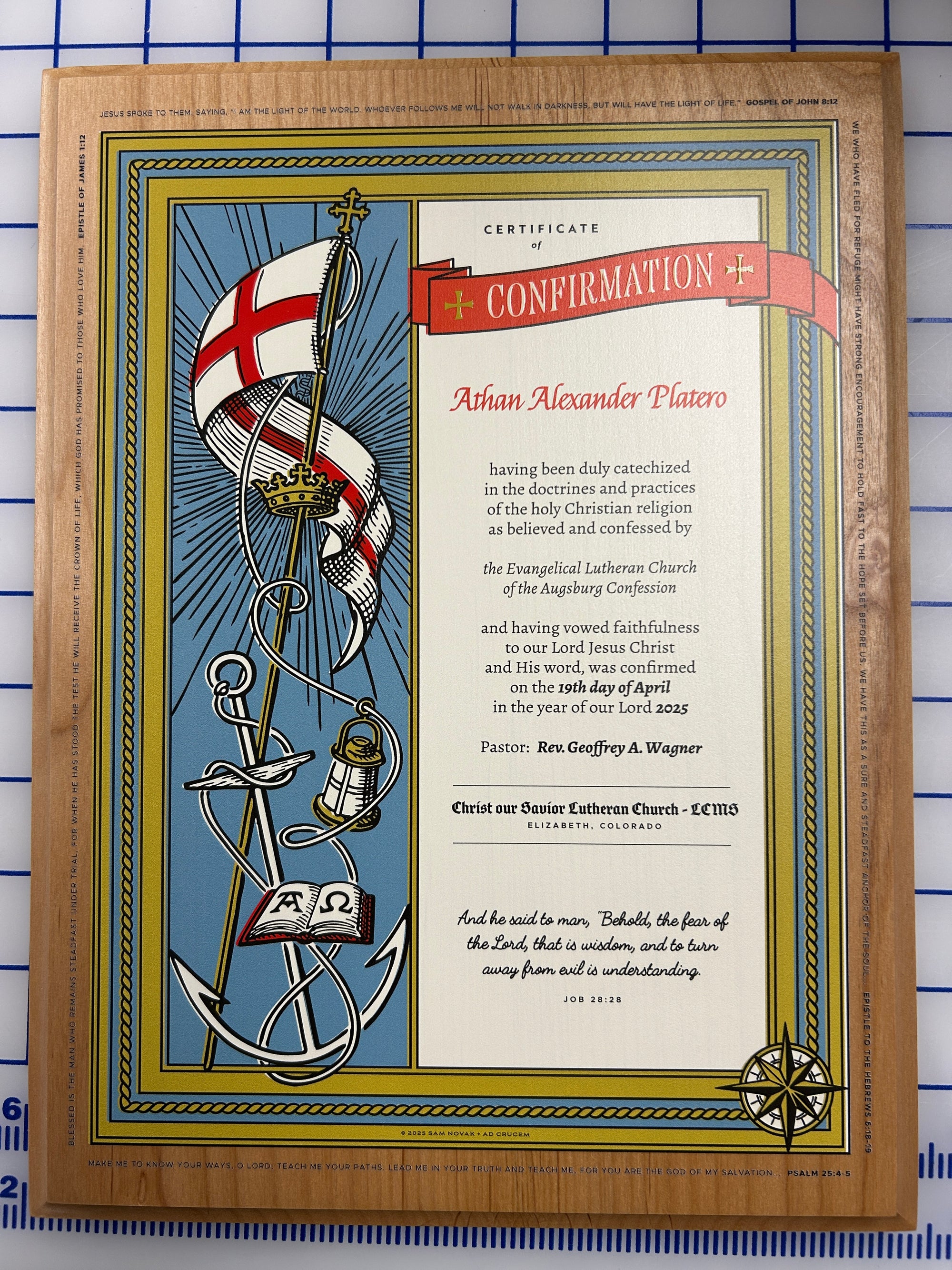 Ad Crucem Confirmation Certificate