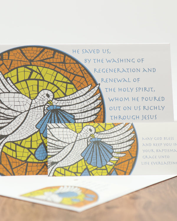 Ad Crucem Baptism Dove and Shell