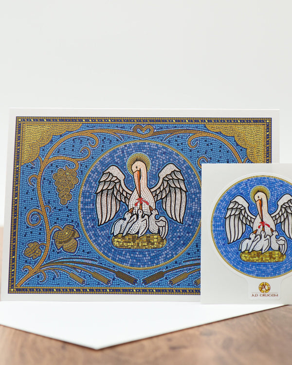 Ad Crucem Pelican in Her Piety Card