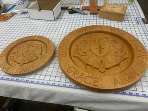Ad Crucem Round 3D Luther Rose and Solas Plaque