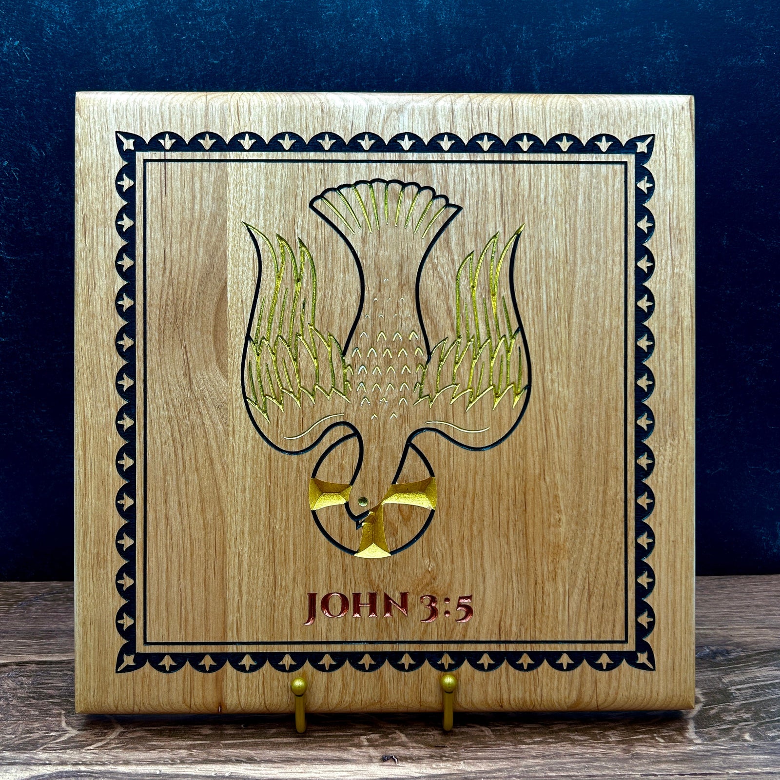 Ad Crucem Holy Spirit Dove Baptismal Plaque
