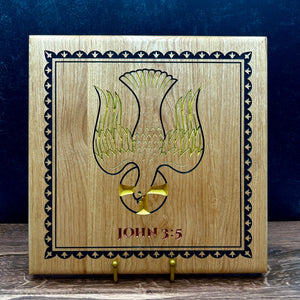 Ad Crucem Holy Spirit Dove Baptismal Plaque