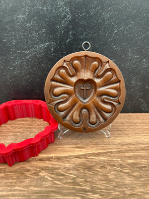 Luther Rose Springerle Cookie Mold and matching cookie cutter