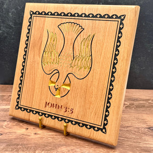 Ad Crucem Holy Spirit Dove Baptismal Plaque