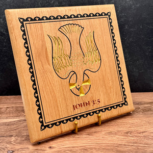 Ad Crucem Holy Spirit Dove Baptismal Plaque