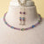 Jennifer’s Amethyst and Czech Glass Trinity necklace and earring set