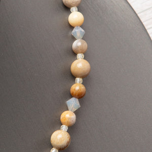 Jennifer's Fossil Coral Sterling Silver Cross Necklace