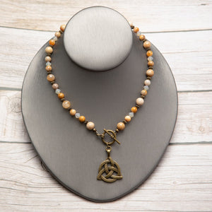 Jennifer's Fossil Coral Trinity Knot Necklace