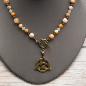 Jennifer's Fossil Coral Trinity Knot Necklace
