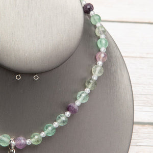 Jennifer’s Adjustable Fluorite Crucifix Necklace