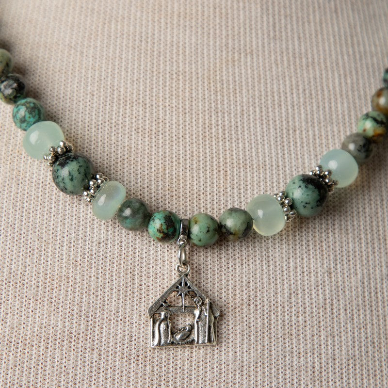 Jennifer's African Turquoise Nativity Necklace