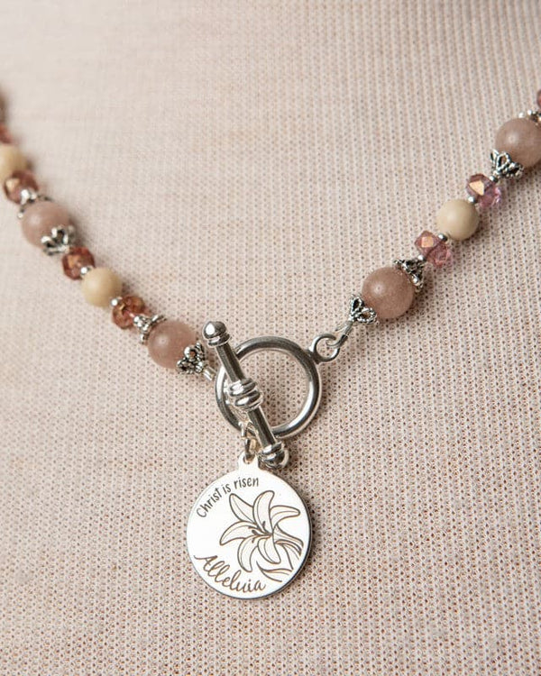 Jennifer’s Alleluia Necklace with Czech Glass and Jade