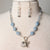 Jennifer's Angelite Shell Locket Necklace and Earring Set