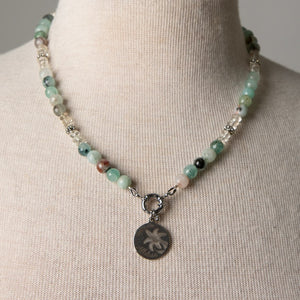 Jennifer's Aquamarine and Agate Alleluia Lily Necklace