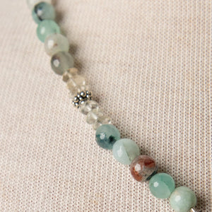 Jennifer's Aquamarine and Agate Alleluia Lily Necklace