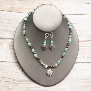 Jennifer’s Baptism Shell Necklace and Earring Set