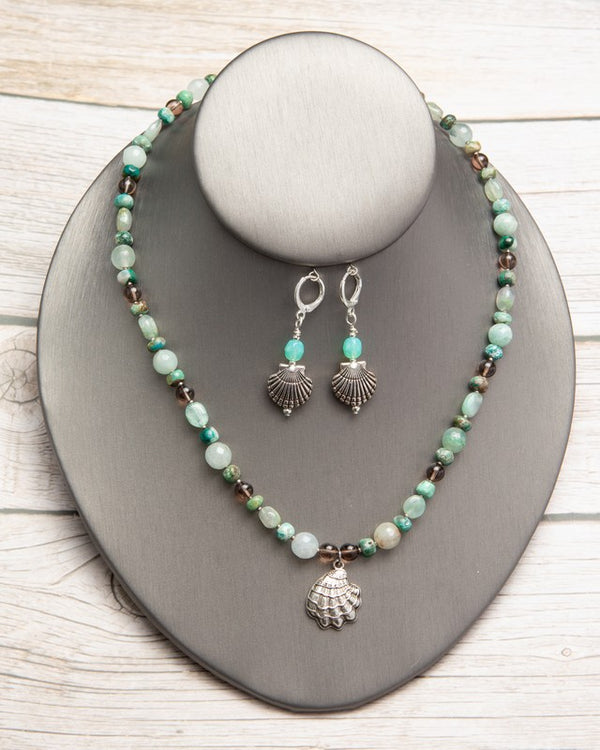 Jennifer’s Baptism Shell Necklace and Earring Set
