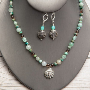 Jennifer’s Baptism Shell Necklace and Earring Set