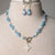 Jennifer's Blue Agate and Swirled Glass, Cross Necklace and Earring Set