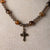 Jennifer's Botswana Agate and Smokey Quartz Cross Necklace
