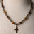 Jennifer's Botswana Agate and Smokey Quartz Cross Necklace