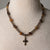 Jennifer's Botswana Agate and Smokey Quartz Cross Necklace
