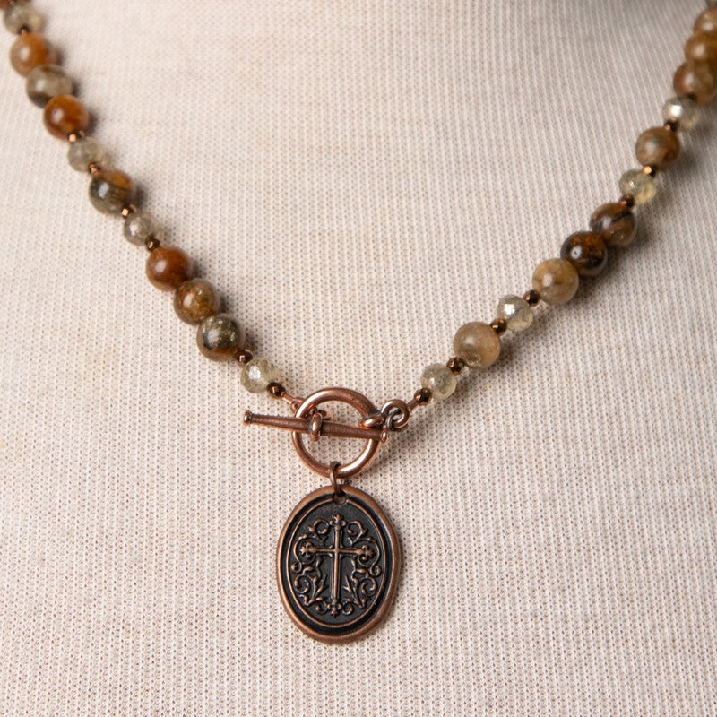 Jennifer's Calcite and Copper Necklace and Earring Set