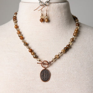 Jennifer's Calcite and Copper Necklace and Earring Set