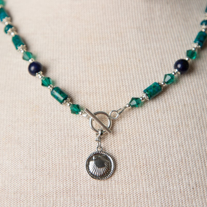 Jennifer's Chrysocolla Baptism Necklace and Earring Set