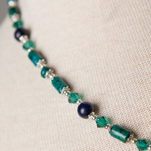 Jennifer's Chrysocolla Baptism Necklace and Earring Set