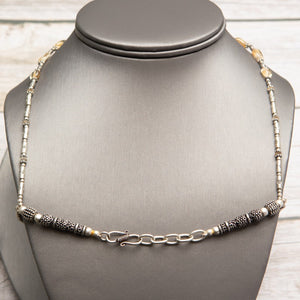 Jennifer’s Citrine Multi-Strand Necklace and Cross Earring Set