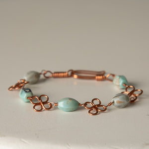 Jennifer's Copper Quatrefoil Agate Bracelet