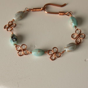 Jennifer's Copper Quatrefoil Agate Bracelet