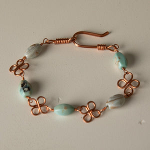 Jennifer's Copper Quatrefoil Agate Bracelet