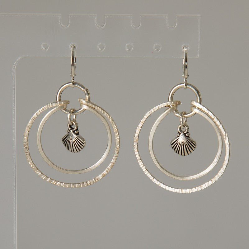 Jennifer's Double-Hoop Baptism Shell Earrings