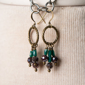 Jennifer's Garnet Cross Necklace and Earring Set