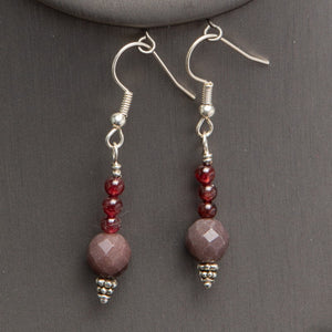 Jennifer’s Garnet Cross Necklace and Earring Set