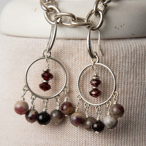 Jennifer’s Garnet, Agate, and Eudalyte Cross Necklace and Earring Set