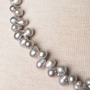 Jennifer's Gray Pearl Necklace and Cross Earrings Set