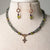 Jennifer's Grey, Green, Purple and Copper Cross Necklace and Earring Set