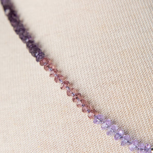 Jennifer's Hand Knoted Purple Crucifix Necklace