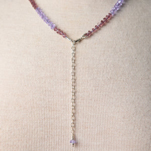 Jennifer's Hand Knoted Purple Crucifix Necklace