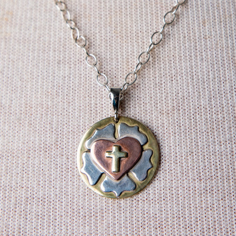 Jennifer's Handmade Luther's Rose Silver Necklace 1