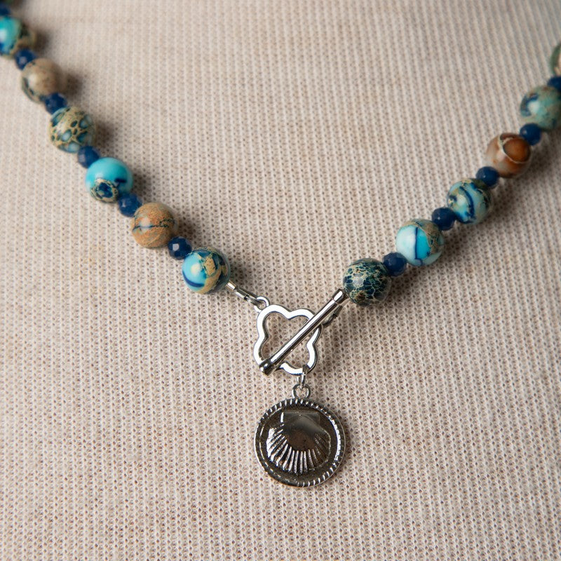 Jennifer's Impressision Jasper Baptism Shell Necklace