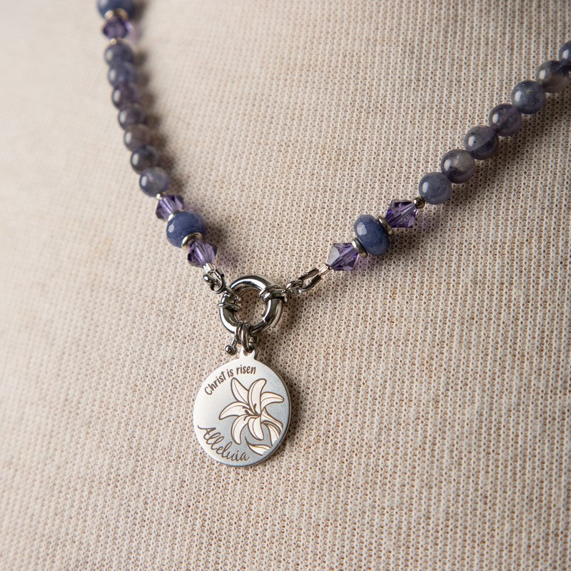 Jennifer's Iolite Alleluia Lily Necklace and Earring Set