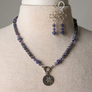 Jennifer's Iolite Alleluia Lily Necklace and Earring Set