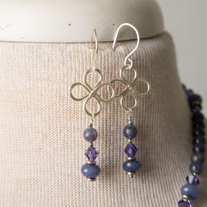 Jennifer's Iolite Alleluia Lily Necklace and Earring Set