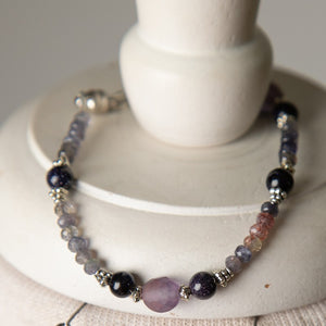 Jennifer's Iolite Cross Necklace, Earring, and Bracelet Set