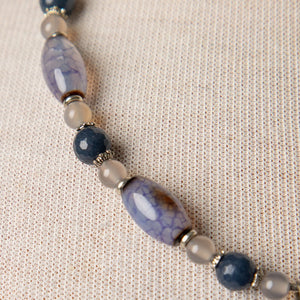 Jennifer's Jade, Agate, and Sodalite Cross Necklace
