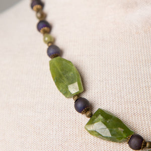 Jennifer's Jade and Agate, Trinity Knot Necklace and Earring Set
